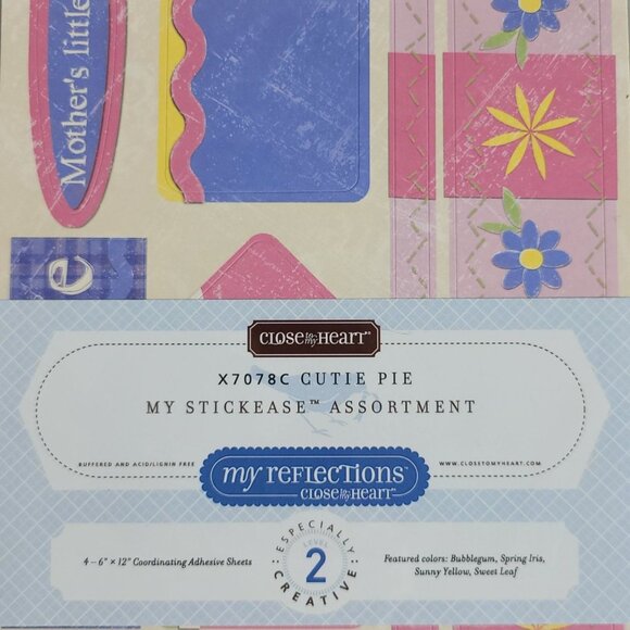 Close to My Heart Reflections Stickease X7078C Cutie Pie Girl Tea Party Pink NEW - Picture 3 of 7